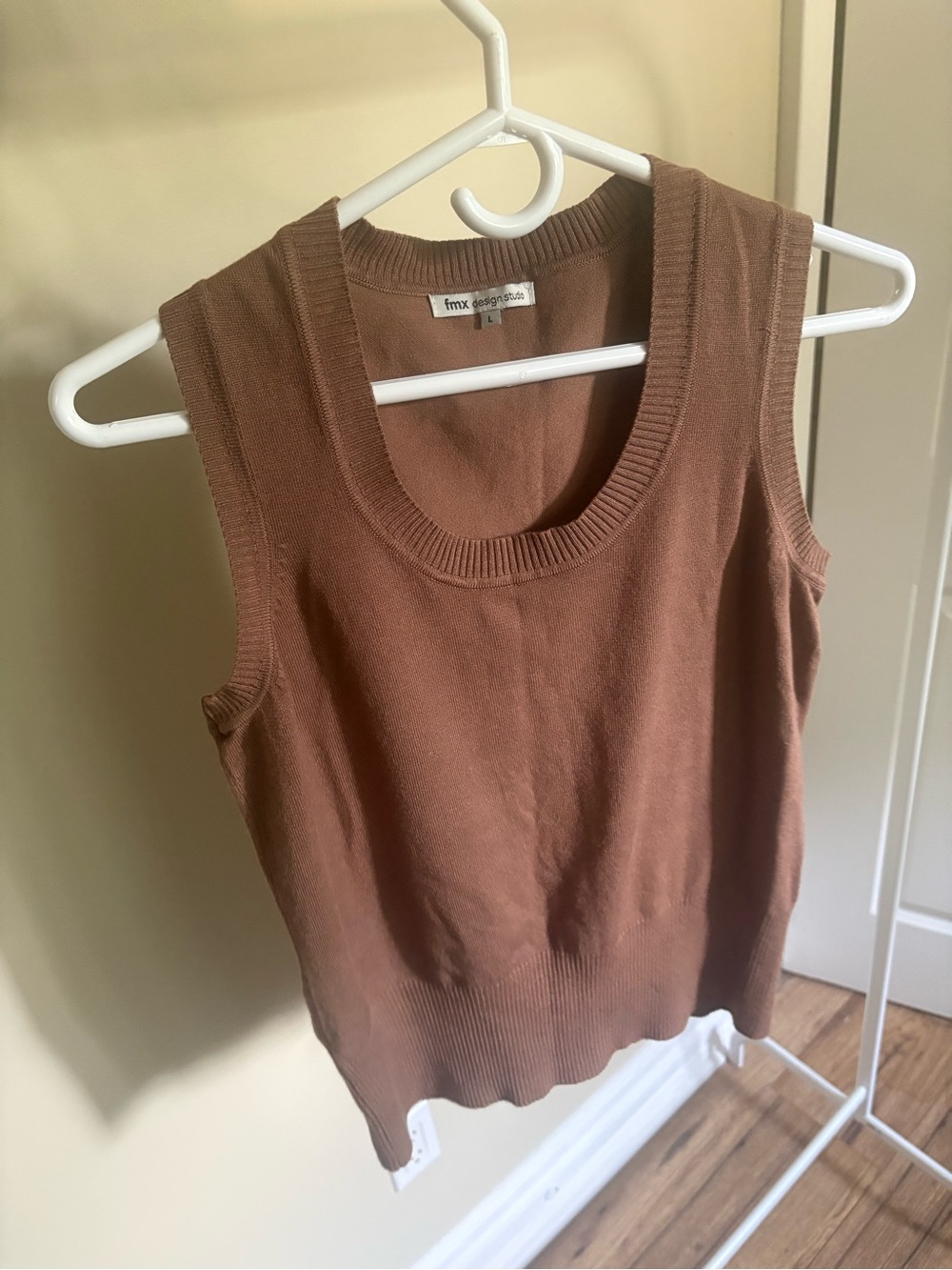 Brown Sleeveless Knit Tank Top